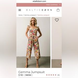Baltic Born Gemma Floral Jumpsuit - Large - NWOT